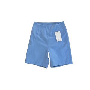 NEW Halfdays Hattie Bike Shorts Women Sz S/P Blue High Rise Leisure Activewear